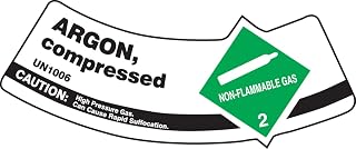 Accuform Signs MCSLARG Adhesive Vinyl Cylinder Shoulder Label, Legend "Argon, Compressed - UN1006 - Non-Flammable Gas 2", 2" Length x 5-1/4" Width x 0.004" Thickness, Green/Black/White