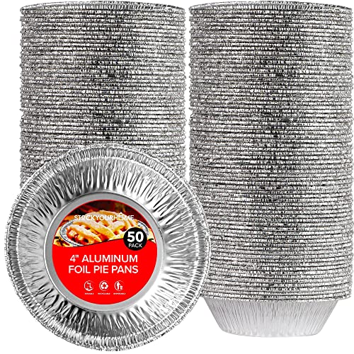 Stock Your Home 50 Pack (4 Inch) / Silver / 50 Pack Pie Pans