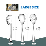 Teivio Stainless Steel Serving Utensils Set, 24 Pieces, Silver
