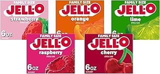 Jell-O Variety Pack Orange Cherry Lime Strawberry Raspberry 6 oz (5-Pack)