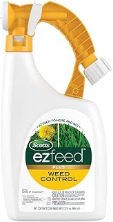 Scotts EZ Feed Plus Weed Control, 32 fl. oz. | Use on Northern and Southern Lawns, Fertilizes, Kills Clover, Dandelion, Ground Ivy