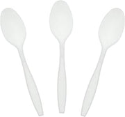 AmerCareRoyal Heavy Weight Unwrapped Disposable Polystyrene Plastic Teaspoons for Restaurants and Catering in Retail Packaging, White, Pack of 1000