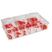 Cerise Plastic Embossed Deli Tag Number Set - 1"H by SHAW & SLAVSKY INC – 1 inch, Plastic, Orange, Model 100:CERISE