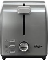 Oster 2-Slice Toaster, Extra Wide Slots, 7 Shade Settings, Stainless Steel