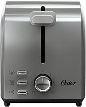 Oster 2-Slice Toaster, Extra Wide Slots, 7 Shade Settings, Stainless Steel