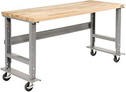 Global Industrial Mobile Adjustable Height Workbench, 60" W x 30" D, 1-3/4"