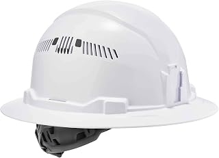 Vented Hard Hat , Full Brim Style, Ratchet Suspension, Class C, Ergodyne Skullerz 8973,White