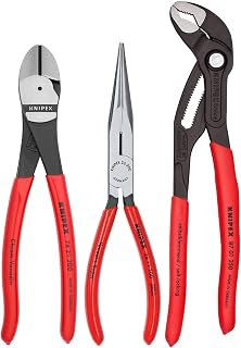 KNIPEX Tools 00 20 08 US2 Long Nose, Diagonal Cutter, and Cobra Pliers 3-Piece Tool Set