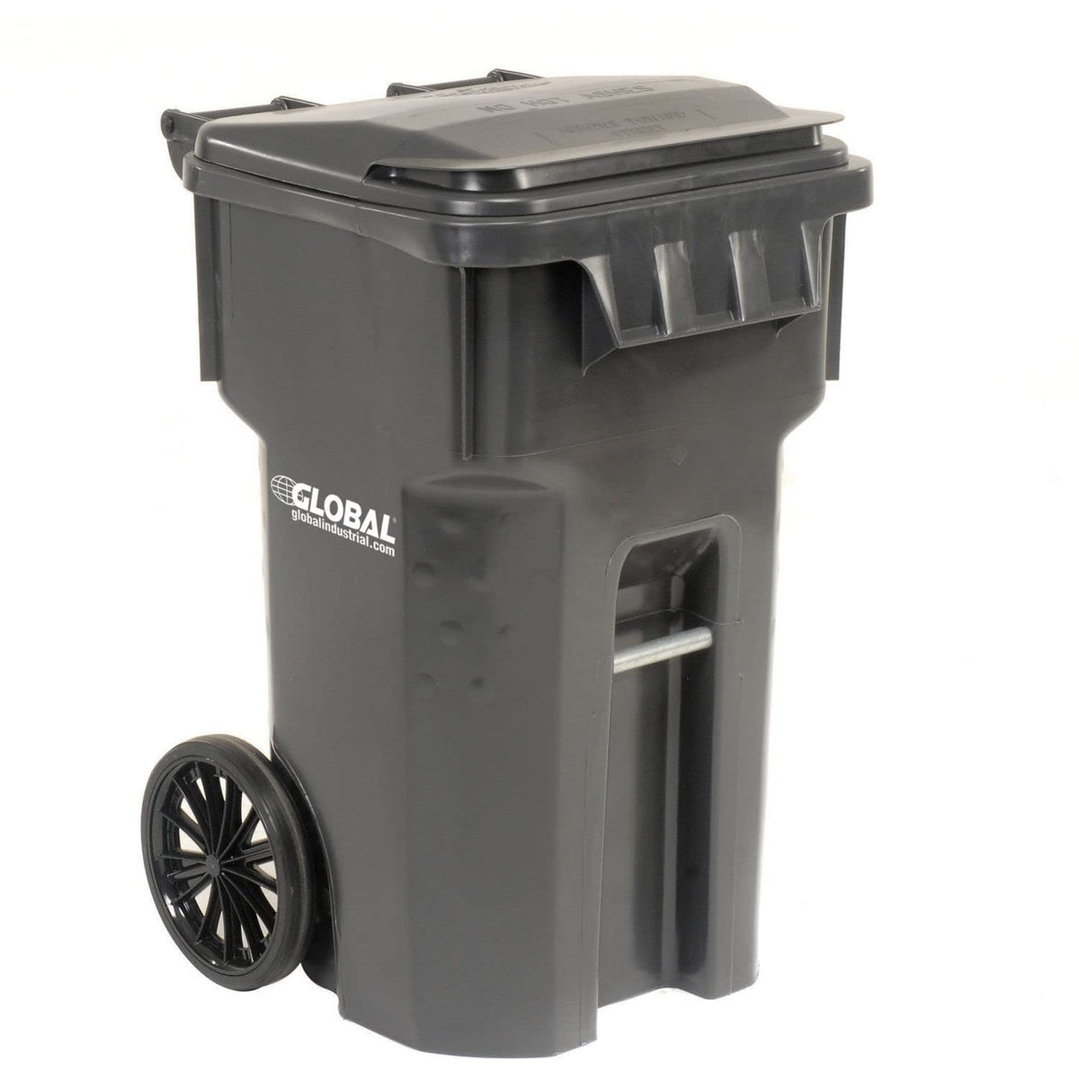 Mobile Heavy Duty Trash Container by OTTO – 26.38 x 25.25 x 42.13 inches, 65.0 gallons, Polyethylene, Gray, Model 237279GY