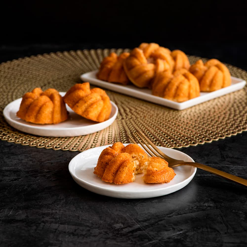 Pan 75th Anniversary Braided Bundt Bites by Nordic Ware – 3.5 Cup, 3.5 cups, Aluminum, Gold, Model 95377