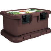 () Top-Load Food Pan Carrier - Ultra Pan S-Series by Cambro – 25.125 x 17.125 x 10.5 inches, Plastic, Dark Brown, Model UPCS160131