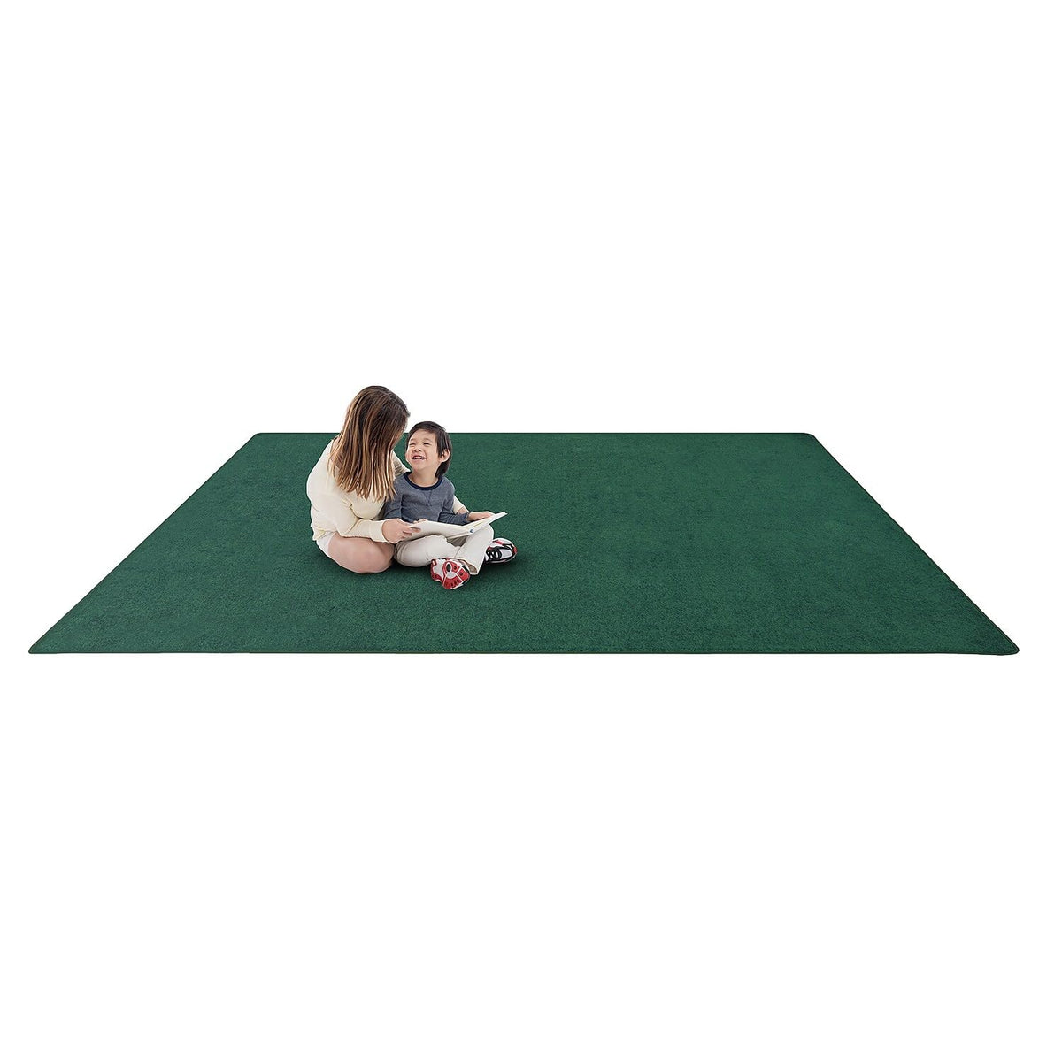Kid Essentials Endurance Misc Solid Color Area Rugs by Joy Carpets – 6' x 12' (Rectangular), Polyester, Forest, Model 80R-02