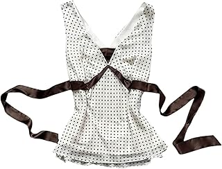 Women's Polka Dots Tie Front Tank Tops Blouses Cute Going Out Tops