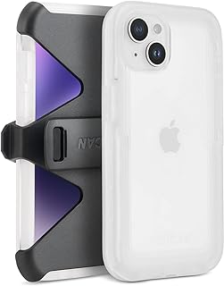 Pelican Voyager Series - iPhone 14 Plus Case 6.7" [Wireless Charging Compatible] [Anti-Yellow] Heavy Duty Phone Case with Belt Clip Holster Kickstand [18ft Military Grade Drop Protection] - Clear