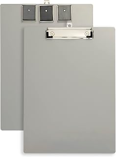 Officemate Aluminum Magnetic Clipboard with Low Profile Clip, Silver (83217)