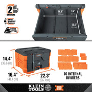 KLEIN TOOLS 2-Drawer / Orange / 50.0 pounds Tool Boxes
