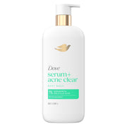 Serum + Acne Clear Body Wash with 1% Salicylic Acid by Dove – 18.5 Fl Oz (Pack of 1), White, Model 011111049451