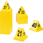 Numbered Pallet Control Cones by Global Industrial – Polypropylene, Yellow, Model 412589