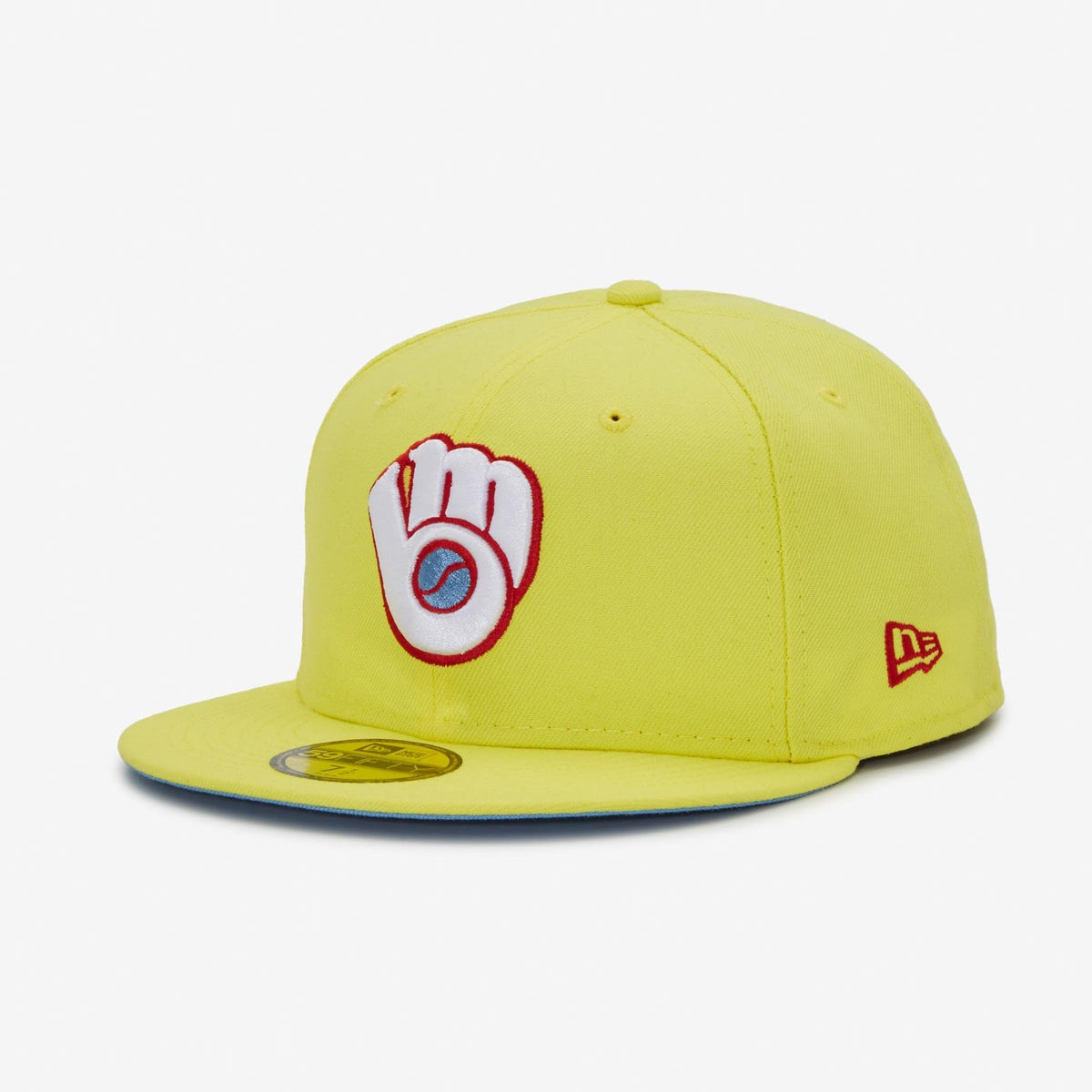 Milwaukee Brewers Kool Aid Pack 59FIFTY Hat 82 World Series Side Patch Men's Hat Rare Embroidered Graphics Yellow (as by New Era – 8, Polyester, Yellow