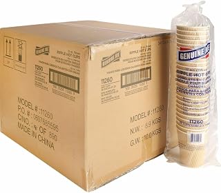 Genuine Joe GJO11260CT Insulated Ripple Hot Cup, 12-Ounce Capacity,(Pack of 500),Brown