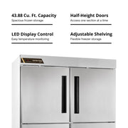 CLBM-49F 49" 2-Section Reach-In Freezer - (2) Split Solid Doors by Traulsen – (2) Split Solid Doors, Silver, Model CLBM-49F-HS-LR