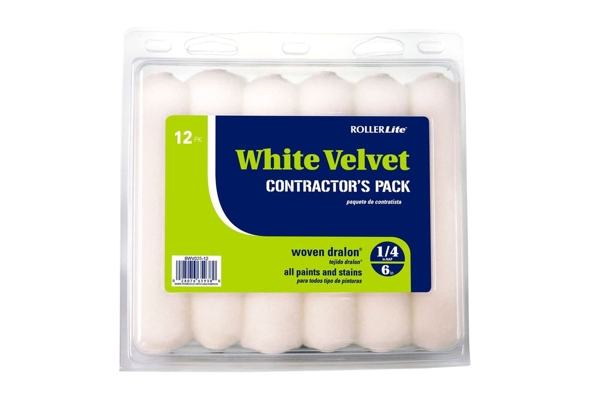 RollerLite 6" x 1/4" Dralon Woven Mini Roller Cover Refill by Roller Lite – 6 inches, Pack of 10, Model 6WV025-12