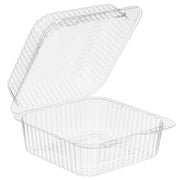 Inline SureLock 6 1/16" x 6 7/16" x 3 5/16" Clear Hinged Plastic Deli Container - 500 per Case by Inline Plastics Corporation – Plastic, Clear, Model SLP25