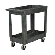 Plastic 2 Shelf Tray Service & Utility Cart 34 x 17 5" Rubber Casters by Global Industrial – Plastic, Gray, Model 241749