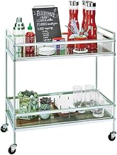 Cal-Mil 3719-49 Mid-Century Beverage Cart, 36" Height, 27" Width, 16" Length, Chrome