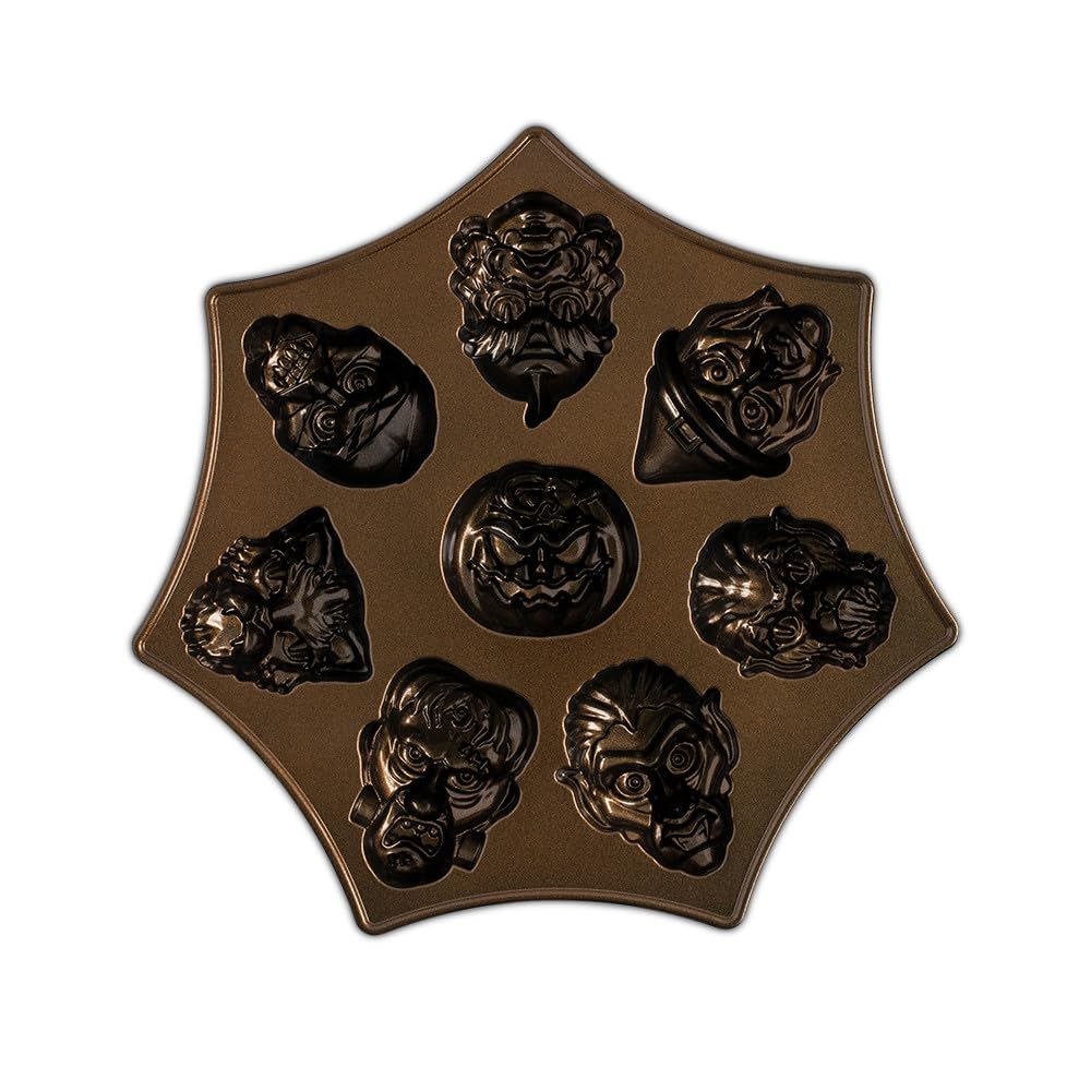 Monster Mask Cakelet by Nordic Ware – 4 Cup Capacity, 4.0 cups, Aluminum, Bronze, Model 95948