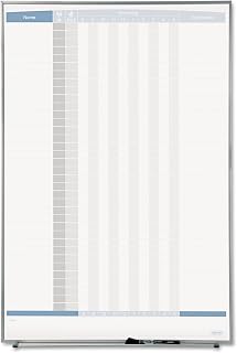 Quartet In and Out Dry Erase Magnetic Board 23"W x 34"H, In & Out Personnel Matrix for 36 Names, Silver Frame (33705)