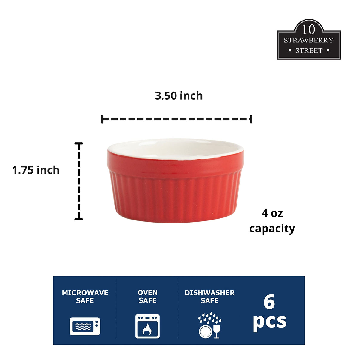 10 Strawberry Street Red / 4 oz / 4.0 fluid_ounces Ramekins