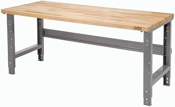 Global Industrial Adjustable Height Workbench C-Channel Leg, 48" W x 30" D