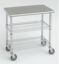 HUBERT Kitchen Cart with Solid Stainless Steel Top - 49"L x 24"D x 39 1/2"H
