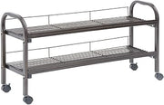 HUBERT Mobile Deli Display Bunk 2-Tier Espresso Metal - 47" L x 13 3/4" W x 23 1/2" H