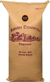 Amish Country Popcorn 50 Pound Bag Mushroom Kernels | Old Fashioned, Non-GMO and Gluten Free (50lb Bag)