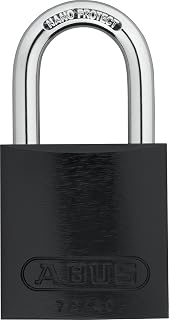 ABUS Black 72/40 Lockout Tagout Padlock w/ 1" Shackle, Single Padlock | Keyed Different, 1 Padlock with 2 Keys