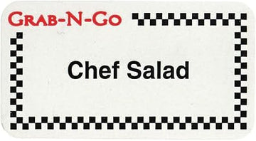 HUBERT "Chef Salad" Labels Grab-N-Go Food Information Labels - 1 3/4"L x 7/8"H, 1000 Per Roll