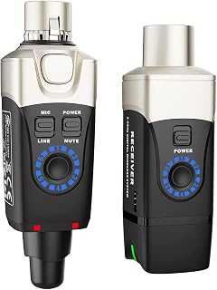 Xvive U3 Dynamic Microphone Wireless System with XLR Transmitter & Receiver | 2.4GHz Wireless, 5ms Latency, 100ft Range, 5H Battery Life, 6 Channels, Plug & Play for Dynamic Mic, Audio Mixer & PA Systems