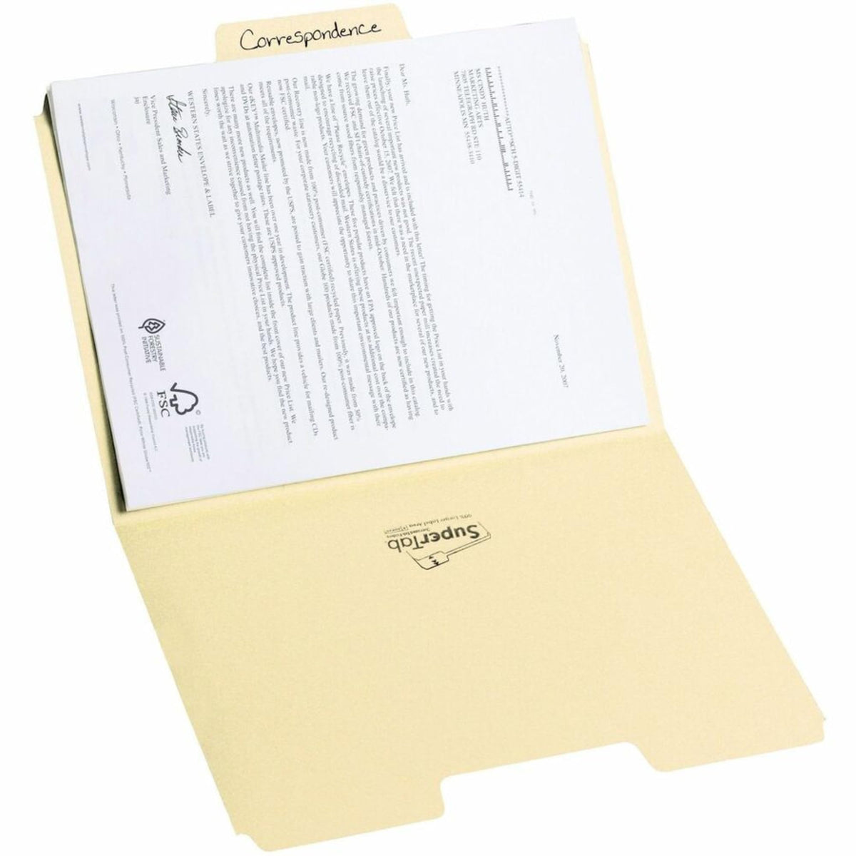 SuperTab File Folder by SMEAD – 100 Count (Pack of 1), Paper, Manila, Model 10301