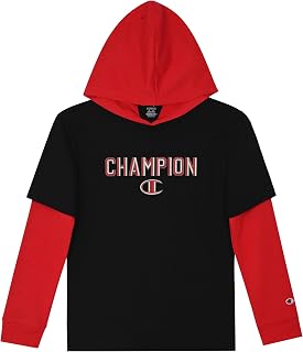 Champion boys Graphic Hoodie Pullover Sweatshirt for Kids With Stylish Embellishments