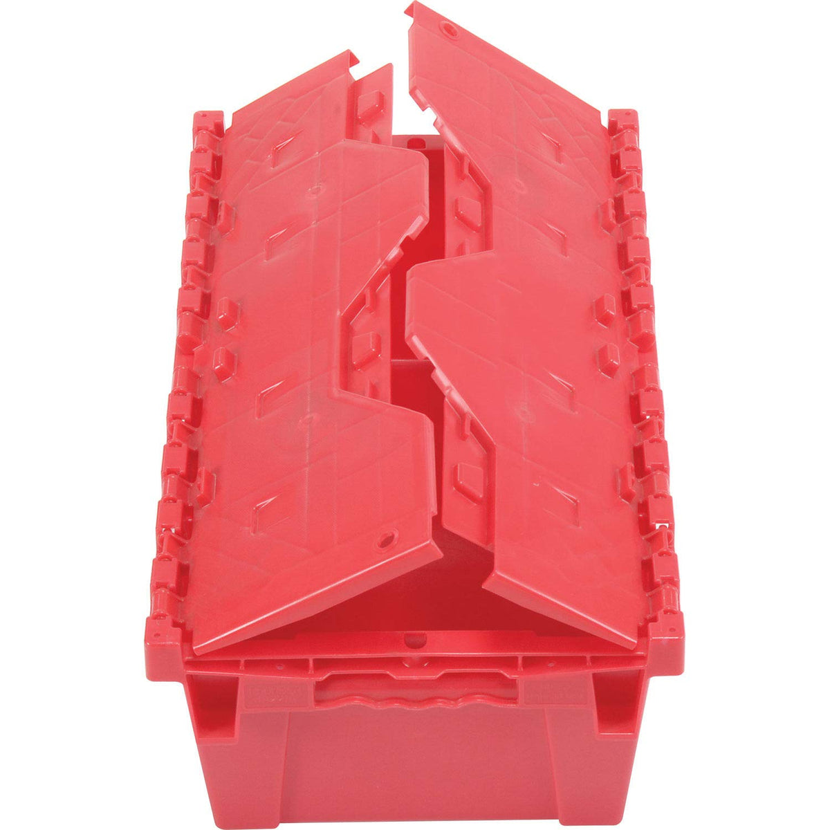 Global Industrial Distribution Container With Hinged Lid 19-5/8x11-7/8x7 Red by Monoflo – 19.625 x 11.875 x 7 inches, 19.75 liters, High Density Polyethylene, Red, Model 442218RD