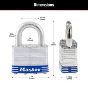 Outdoor Padlock with Key by Master Lock – 2 Pack, Alloy Steel, Silver, Pack of 2