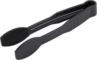 Winco Polycarbonate Flat Tongs, 6-Inch, Black