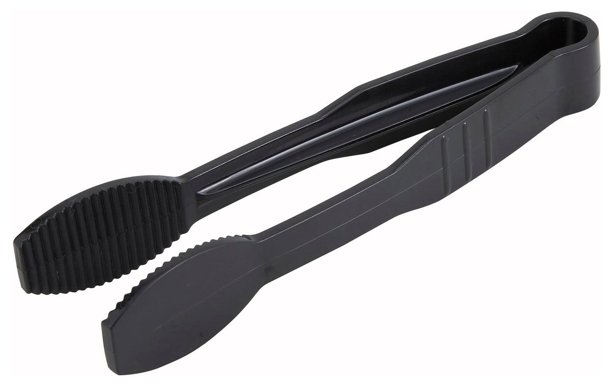Polycarbonate Flat Tongs by Winco – 6", Polycarbonate, Black, Model PUTF-6K