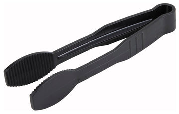 Polycarbonate Flat Tongs by Winco – 6", Polycarbonate, Black, Model PUTF-6K