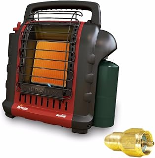 Mr. Heater F232000 Portable Buddy Heater | Bundle includes Brass Tank Refill Adapter, (2 items)