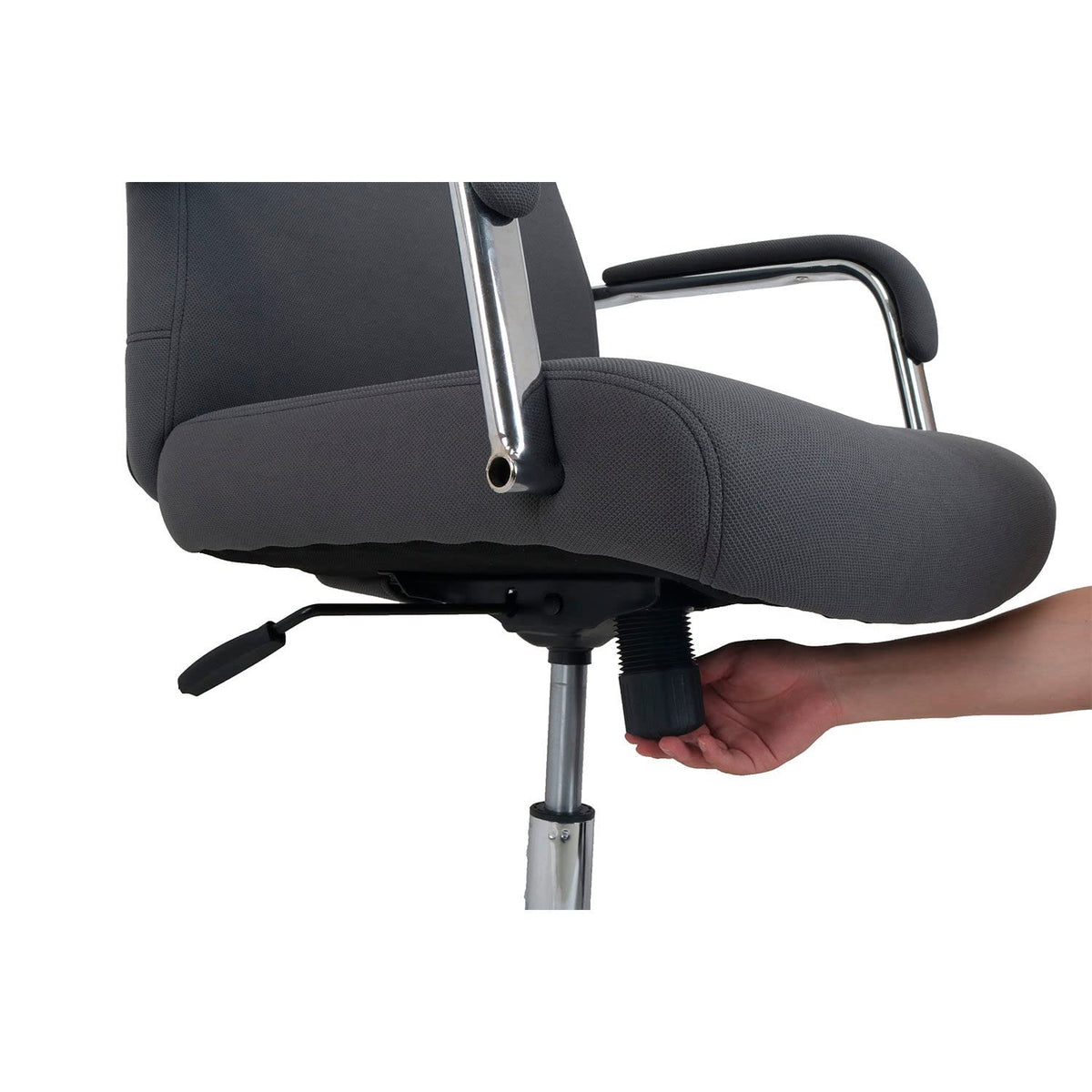 High Back Fabric Task Chair by Global Industrial – Textile, Gray, Model 81157M