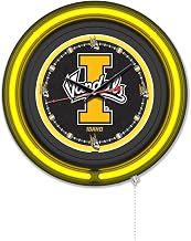 Holland Bar Stool Clk15BKIdahoU NCAA 15 in. Dia. University of Idaho Double Neon Wall Clock Black