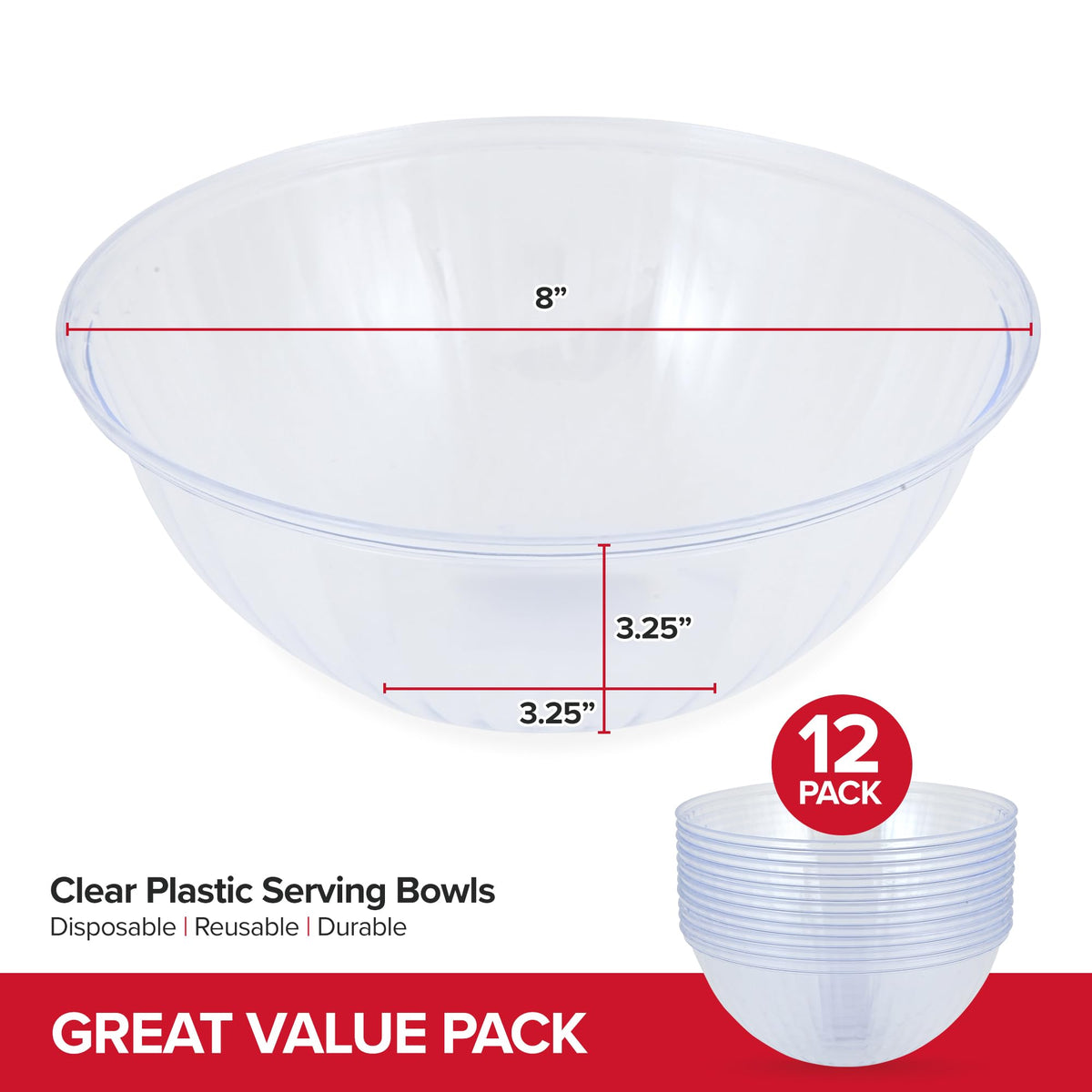 Stock Your Home 48 oz / 12 / Clear Bowls